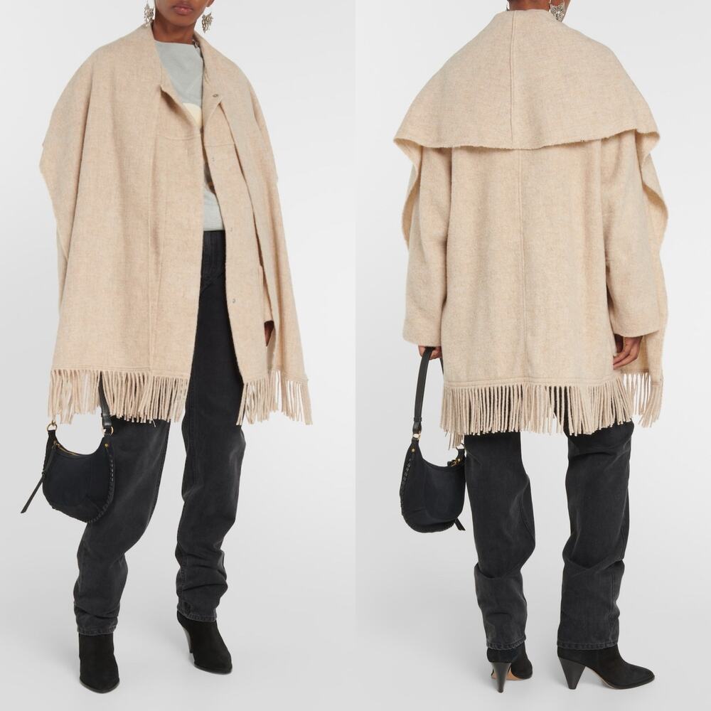 Isabel Marant Cream Cape with Fringe